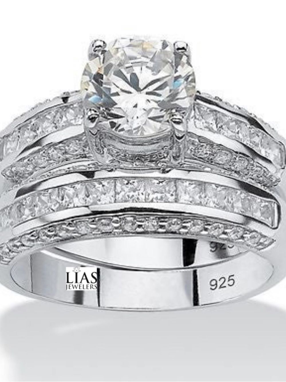 New 18k white gold wedding ring set